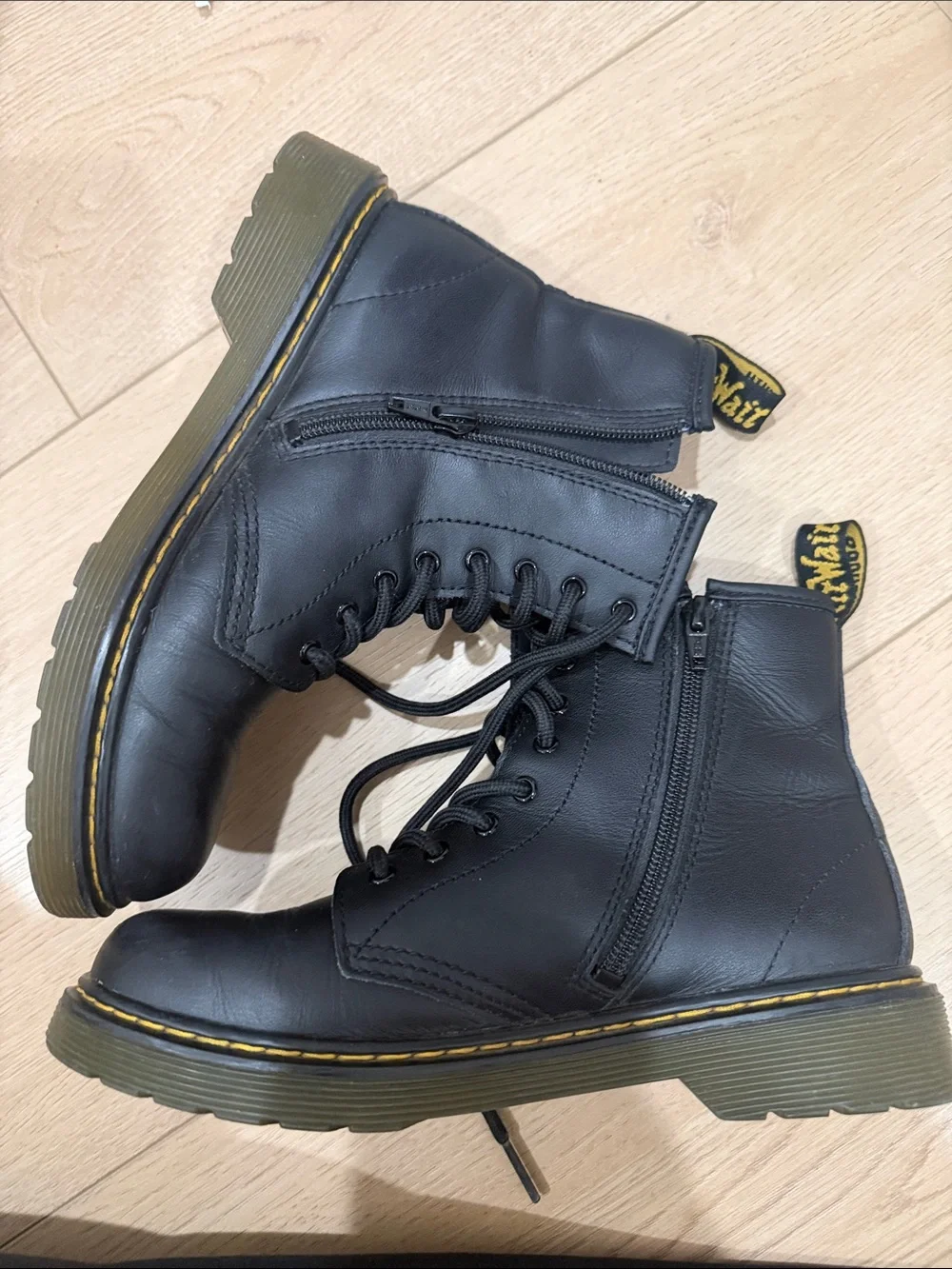 Dr. Martens Kids Black Lace-Up Leather Boots